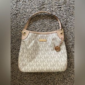 Cream Micheal Kors purse